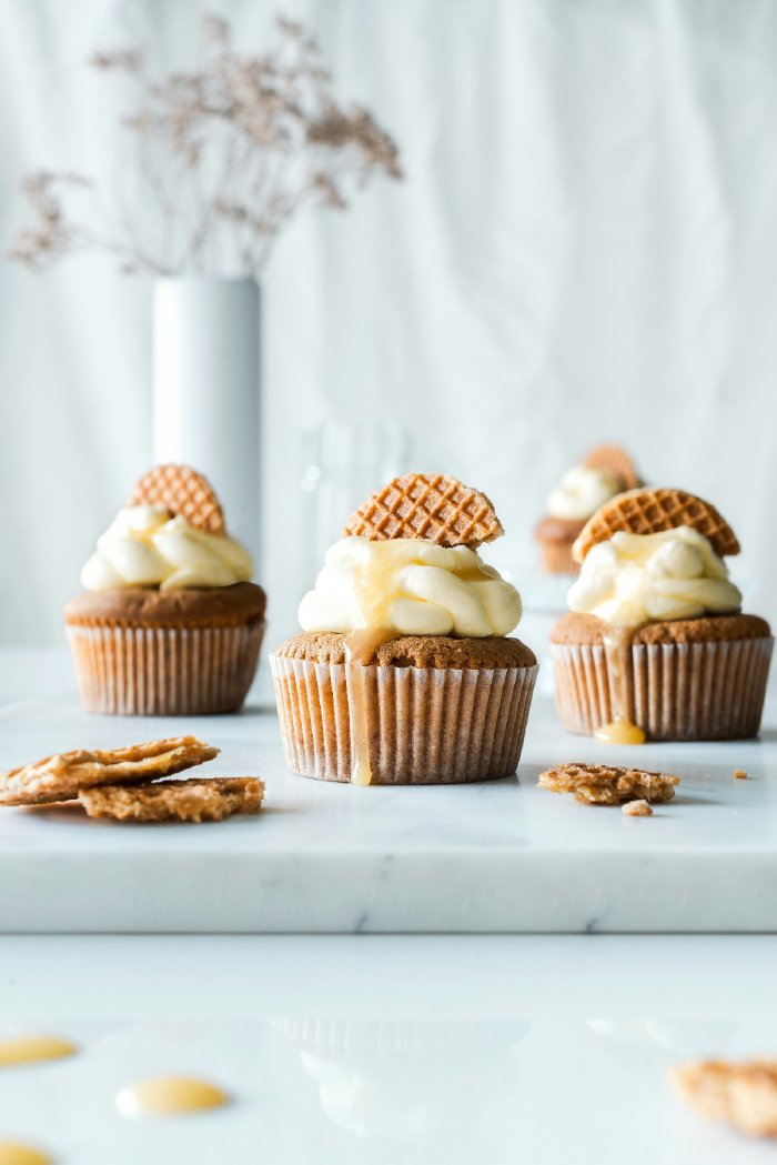 Caramel and Stroopwafel Cupcakes